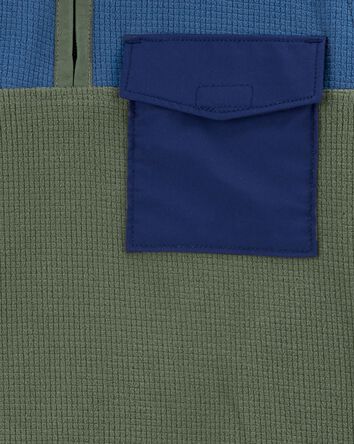 Kid Colorblock Fleece Pullover - Green, 