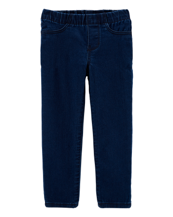 Baby Dark Wash Elastic-Waist Jeggings, 