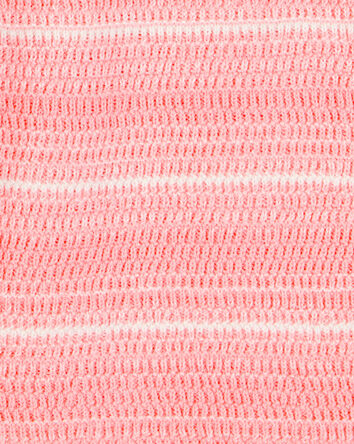 Kid Striped Sweater Knit Romper - Orange, 