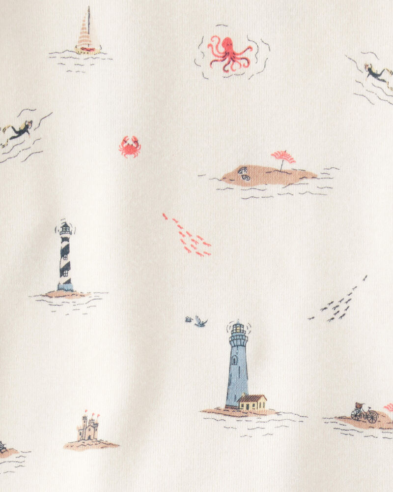 Toddler Organic Cotton Pajamas in Coastal Vacation Print, image 3 of 4 slides