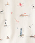 Toddler Organic Cotton Pajamas in Coastal Vacation Print, image 3 of 4 slides