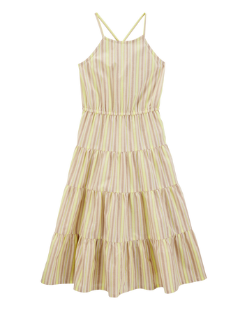 Kid Striped Woven Sleeveless Maxi Dress, 