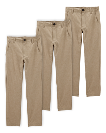 Kid 3-Pack Active Uniform Pull-On Pants - Khaki, 