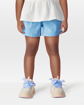 Toddler Heart Drop Print Drawstring Shorts - Blue, 