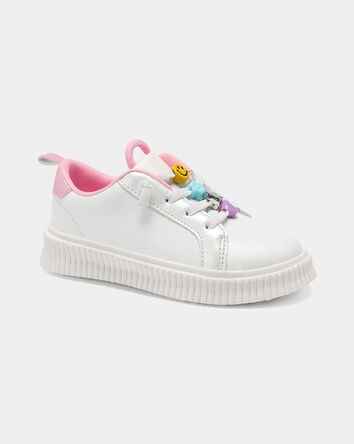 Toddler Girl Charm Casual Sneakers - White/Pink, 