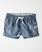 Baby Boy Recycled Ocean-Print Swim Trunks, image 1 of 4 slides