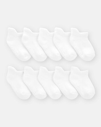 Baby Boy 10-Pack No Show Socks - White, 