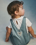 Baby Scalloped Collar Long-Sleeve Bodysuit - White, image 2 of 4 slides