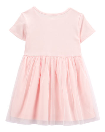 Toddler Solid Short-Sleeve Dress - Pink, 