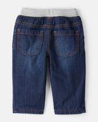 Baby Boy Lined Dark Wash Straight Jeans, image 2 of 4 slides