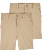 Kid 2-Pack Ponte Knit Uniform Shorts, image 1 of 4 slides