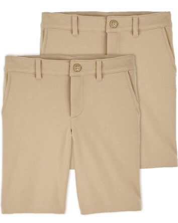 Kid 2-Pack Ponte Knit Uniform Shorts, 