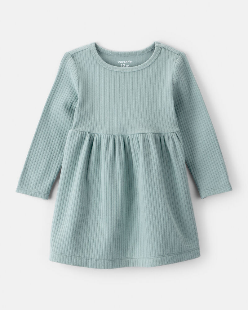 Baby Girl Long-Sleeve Dress - Green, image 1 of 4 slides