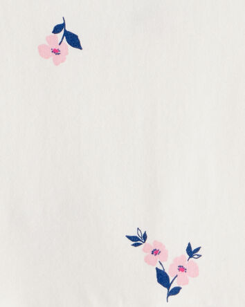 Girls Floral Long-Sleeve Peplum Top - Ivory, 