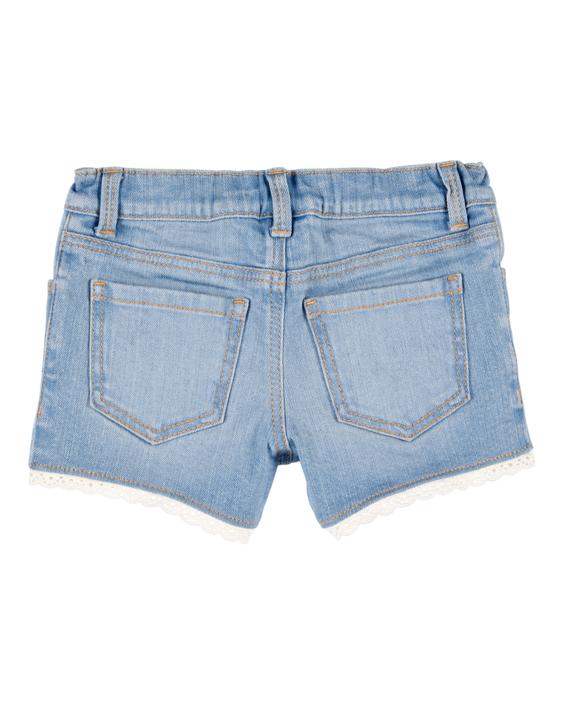 Toddler Eyelet Hem Iconic Denim Short - Daytona Wash, image 4 of 6 slides