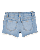 Toddler Eyelet Hem Iconic Denim Short - Daytona Wash, image 4 of 6 slides