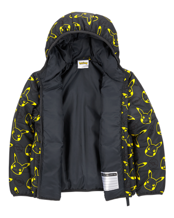 Kid Pikachu Pok&eacute;mon Puffer Jacket - Black, 