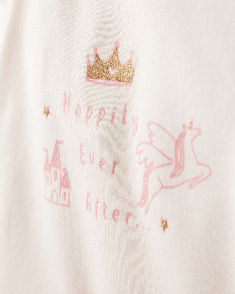 Baby Girl 3-Piece Unicorn Star Print Cotton Long-Sleeve Bodysuit & Pant Set - Pink/White, image 2 of 6 slides