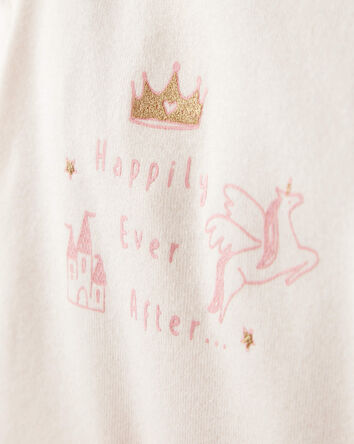 Baby Girl 3-Piece Unicorn Star Print Cotton Long-Sleeve Bodysuit & Pant Set - Pink/White, 