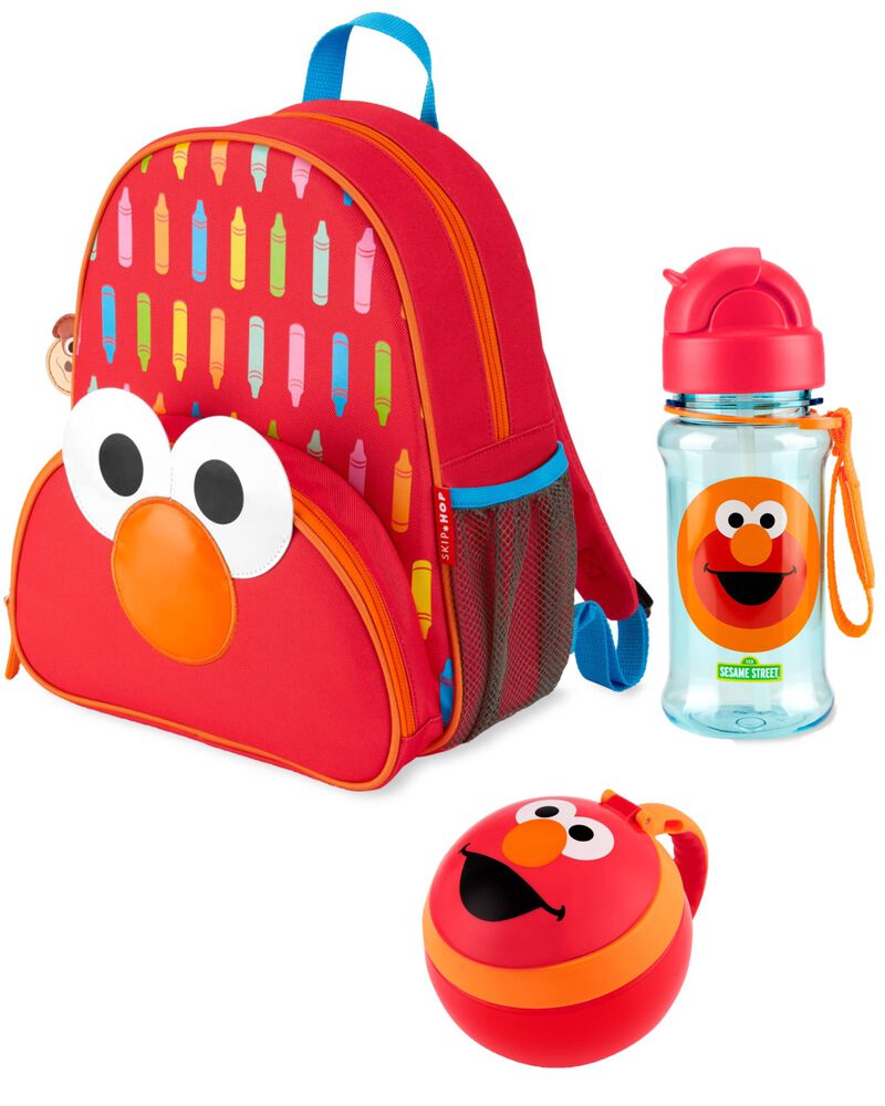 Sesame Street Little Kid Backpack Straw Bottle & Snack Cup Set - Elmo, image 1 of 8 slides
