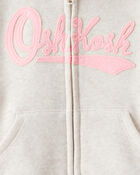 Baby Girl 2-Piece DayDream Fleece Fleece Hooded Zip-Up Jacket & Joggers Set - Cream, Pink, image 3 of 7 slides