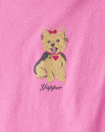 Girls Dog Short-Sleeve Graphic Tee - Pink, 