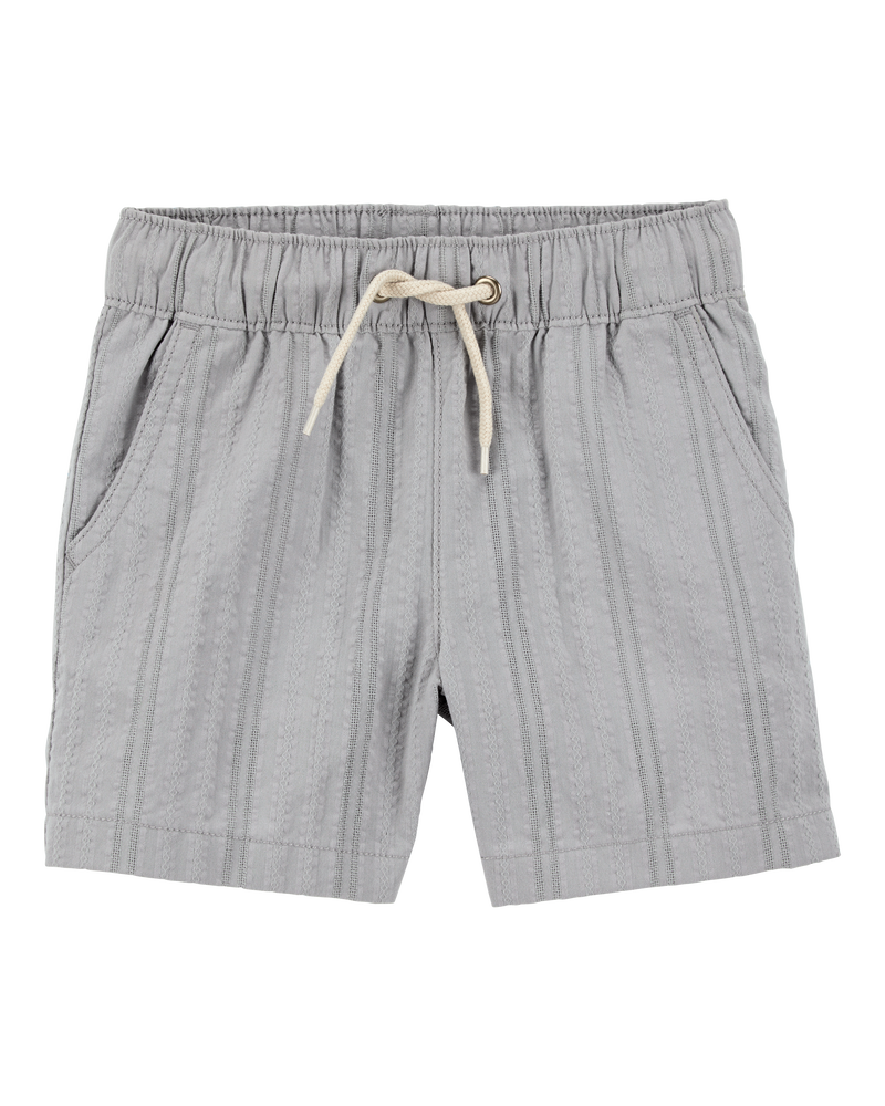 Toddler 2-Piece Seersucker Button-Down Shirt & Drawstring Shorts Set - Grey, image 6 of 9 slides