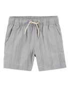 Toddler 2-Piece Seersucker Button-Down Shirt & Drawstring Shorts Set - Grey, image 6 of 9 slides
