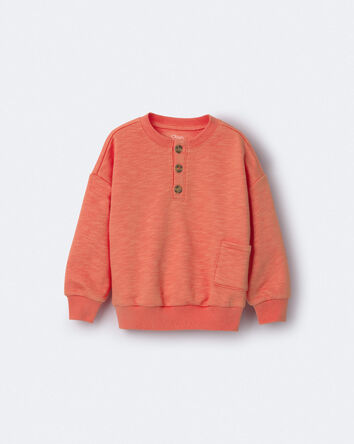 Toddler Boy French Terry Long-Sleeve Sweatshirt - Orange, 