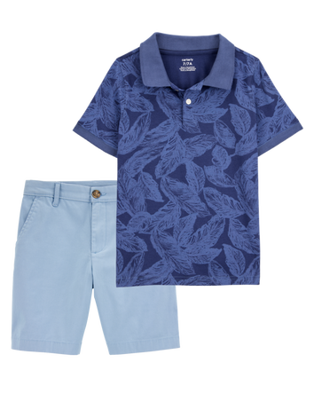 Kid 2-Piece Polo & Chino Shorts Outfit Set, 