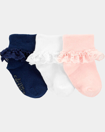 Toddler Girl 3-Pack Lace Cuff Socks, 