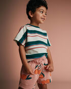 Toddler Dolman Tee in Stripes - Green/Cream, image 5 of 6 slides