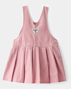 Toddler Girl Pleated 100% Cotton Jumper Dress - Pink, image 2 of 4 slides