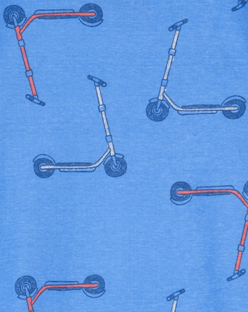 Toddler Boy 2-Piece Scooter Print 100% Snug Fit Cotton Pajamas - Blue, 