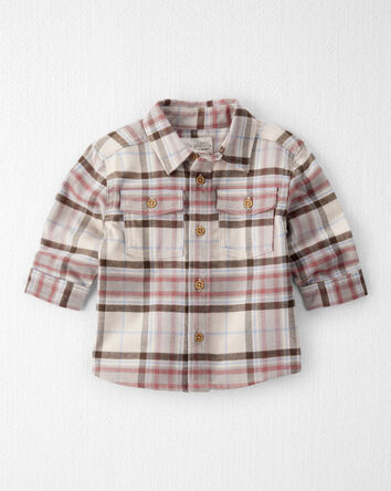 Baby Boy Organic Cotton Button-Front Flannel, 