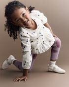 Toddler Girl Peplum Long-Sleeve Top with Shapes - Ivory, image 5 of 6 slides