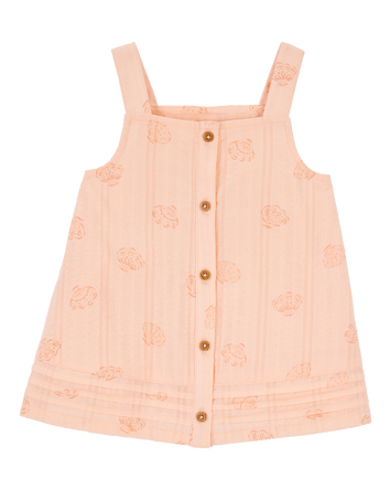 Baby Seashell Cotton Tank - Coral, 
