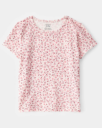 Kid 2-Piece Floral Tee & Jumpsuit Set - Purple/Pink, 