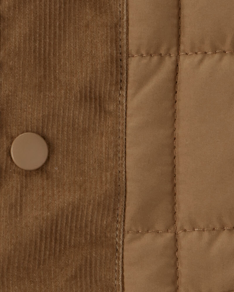 Toddler Boy Sleeveless Puffer Vest - Brown, image 3 of 4 slides