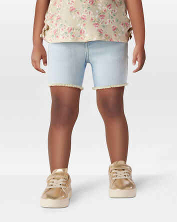 Toddler Frayed Hem Iconic Denim Short - Splash Wash, 
