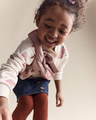 Toddler Girl Rainbow Paperbag Sweatshirt - Cream, image 5 of 7 slides