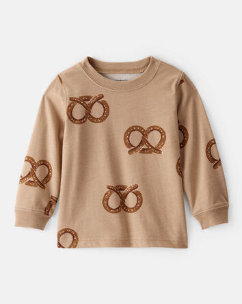 Baby Boy Pretzel Print Long-Sleeve Tee - Brown, 