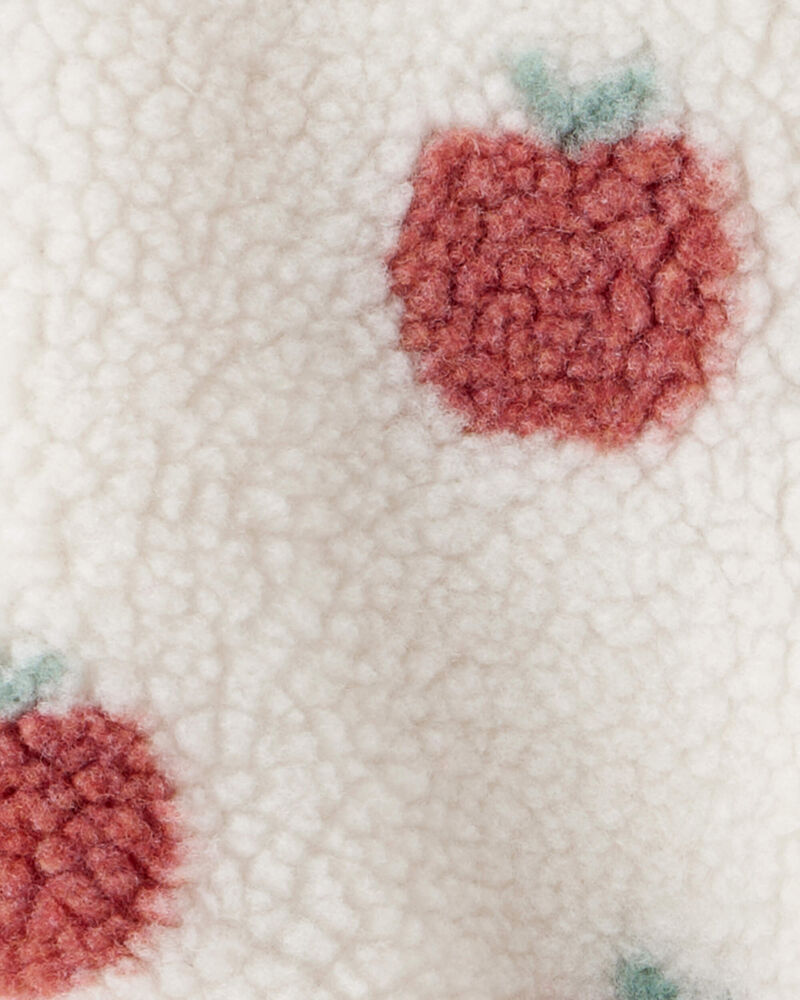 Baby Girl Recycled Sherpa Jacket in Apple Print, image 3 of 3 slides