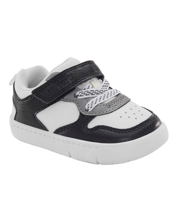 Baby Every Step&reg; First Walker Faux Leather Fashion Sneakers - White/Black, 