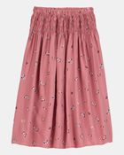 Kid 2-Piece Pointelle Tee & Butterfly Maxi Skirt Set - Pink, image 5 of 5 slides