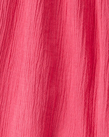 Baby Bow Gauze Jumpsuit - Pink, 