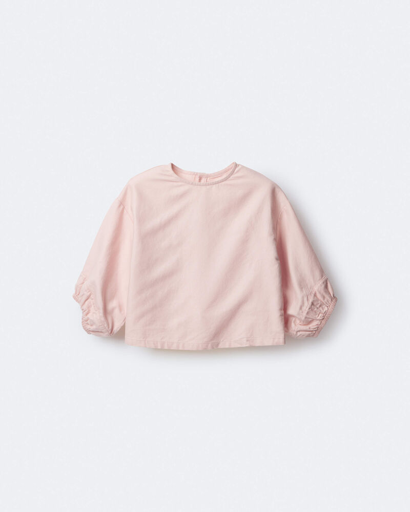 Toddler Girl Blouson Cuffed Long-Sleeve Top - Blush, image 2 of 6 slides