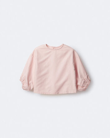 Toddler Girl Blouson Cuffed Long-Sleeve Top - Blush, 
