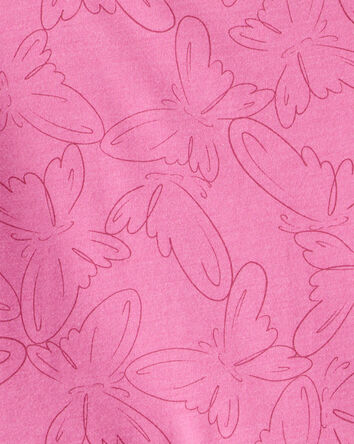 Girls Butterfly Long-Sleeve Peplum Top - Pink, 