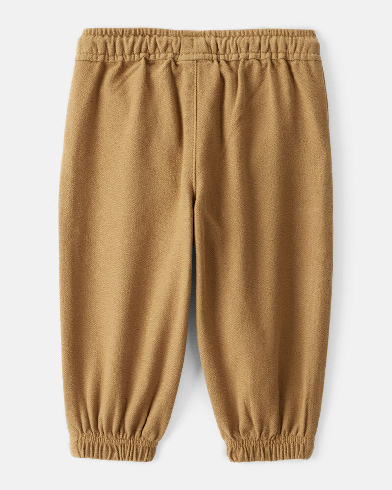 Baby Boy  Herringbone Woven Pull-On Jogger - Brown, image 2 of 4 slides
